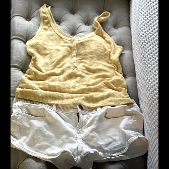 Abercrombie Yellow Ribbed Henley Tank Top - Picture 5 of 5
